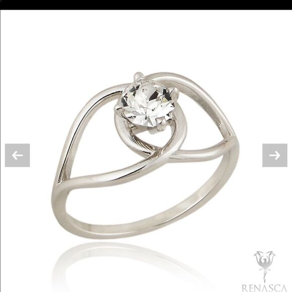 LONELY RING INFINITE CRYSTAL F + RHODIUM WHITE - Picture 1 of 4